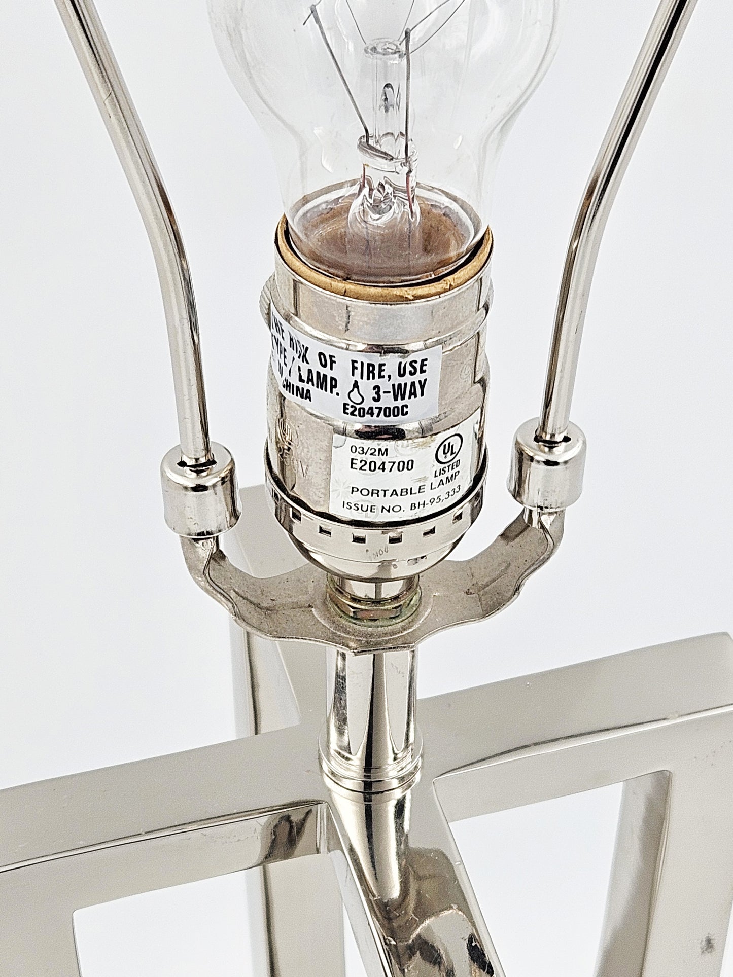 Designer Stiffel Sleek 4 Sided Tall Modernist Chrome Table Lamp Circa 1980's