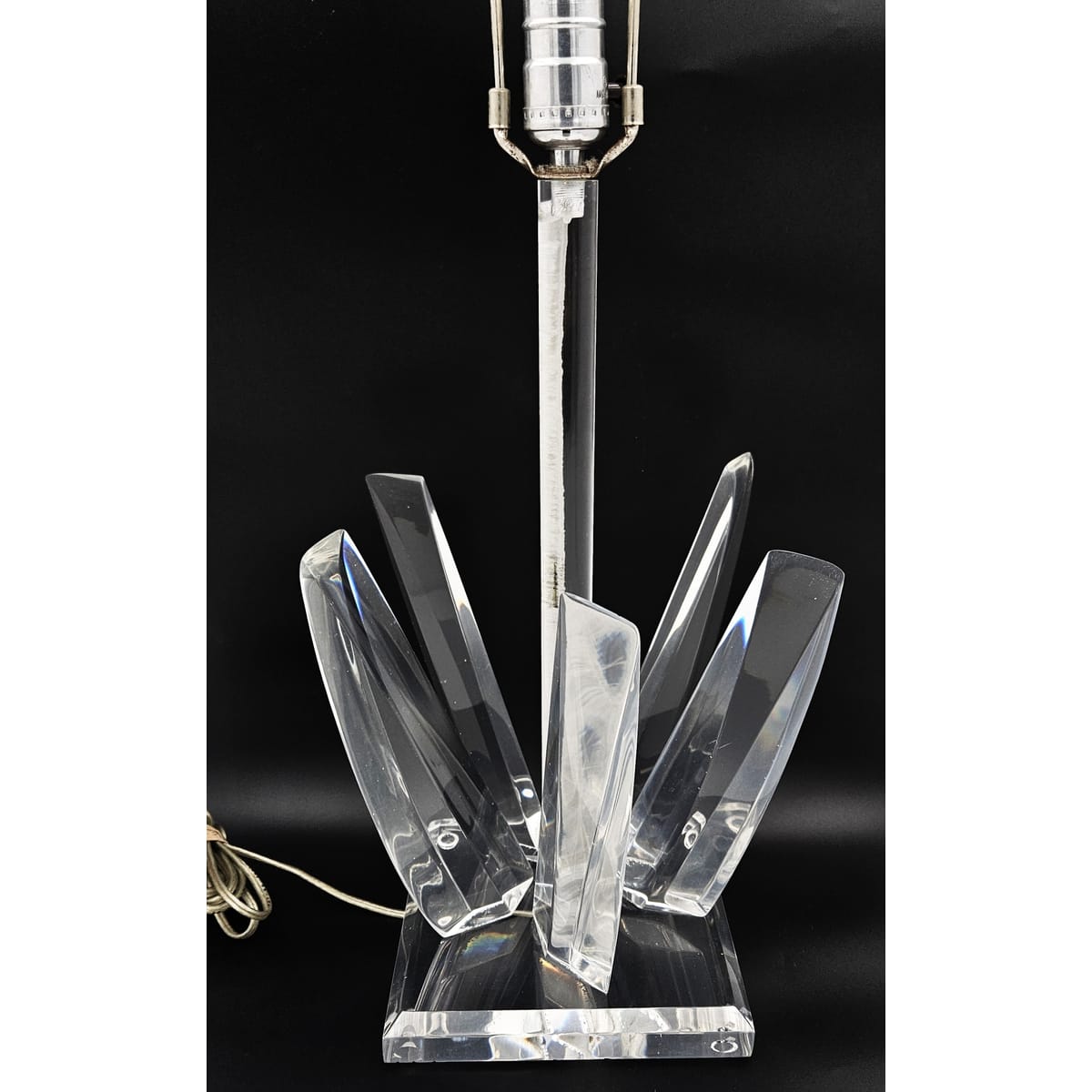 Superb Signed Hivo Van Teal Clear Lucite Post Modern Table Lamp 1970/80&
