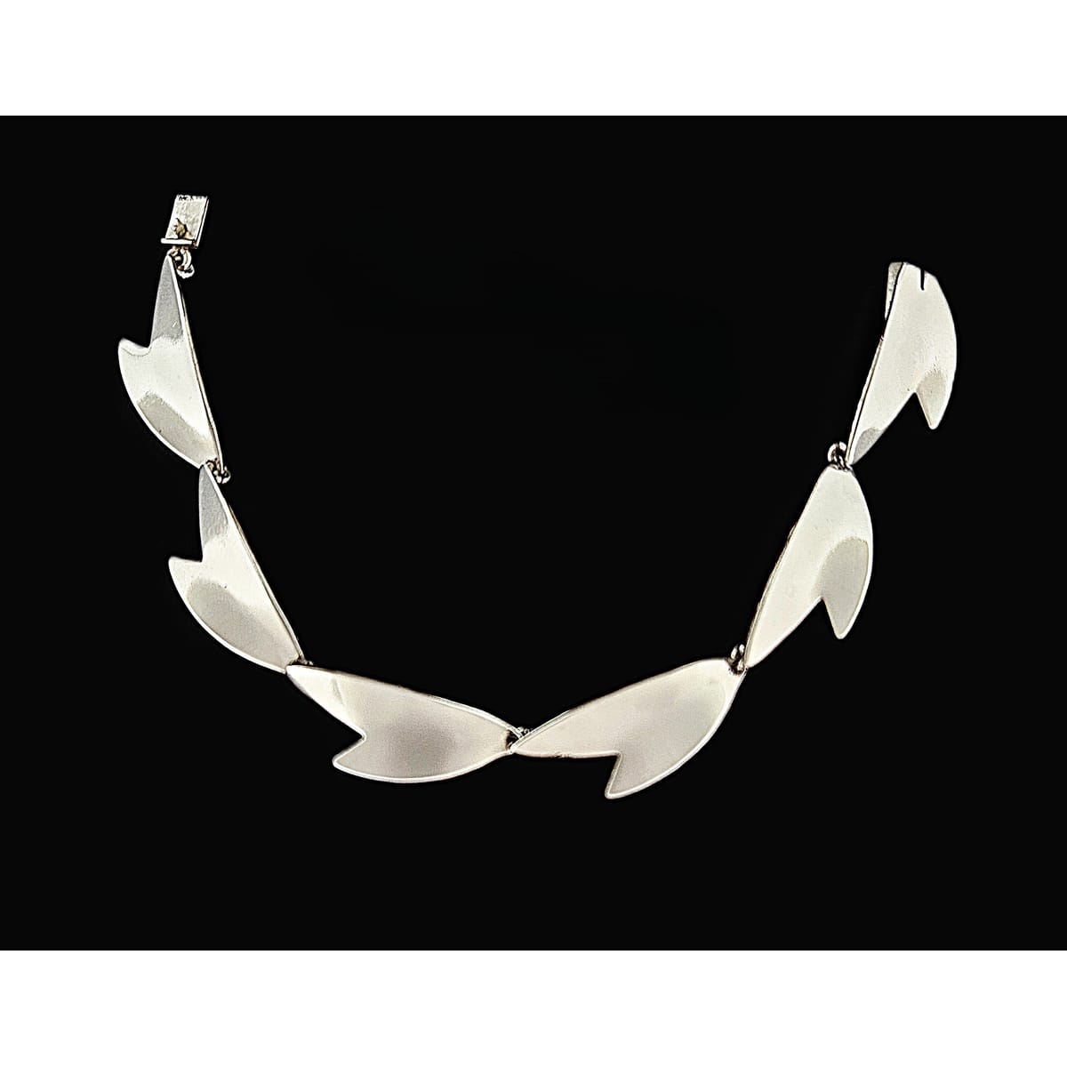 Arne Johansen Denmark Abstract Modernist Sterling Bracelet Brooch Set 1960s, alternate product view 6