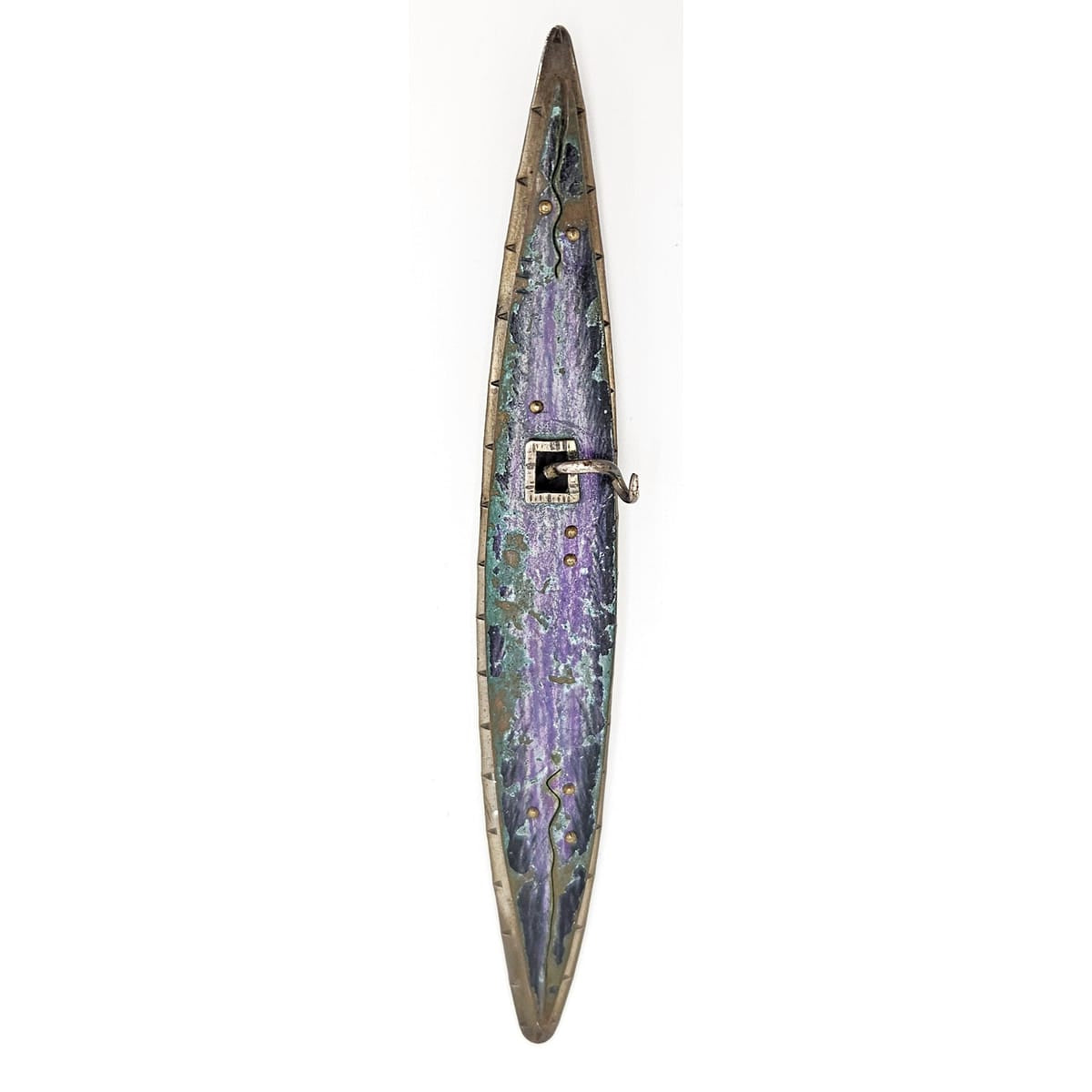 Studio Artist Debra Hoffmaster sterling silver Copper XL modernist Brooch Pin 2001, view 1 of 10