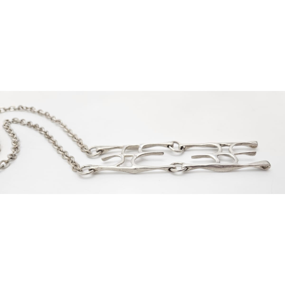 sterling silver abstract modernist Necklace Signed, view 6 of 9