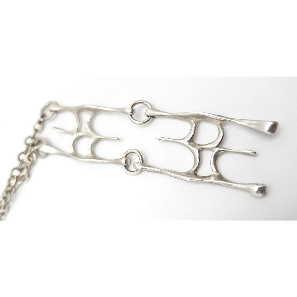 sterling silver abstract modernist Necklace Signed, view 7 of 9