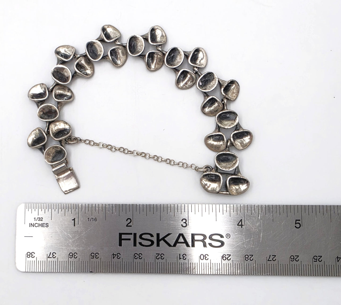 Rare Valon Kulta Hopea Valo-Koru Finland Sterling Reindeer Moss Bracelet 1972