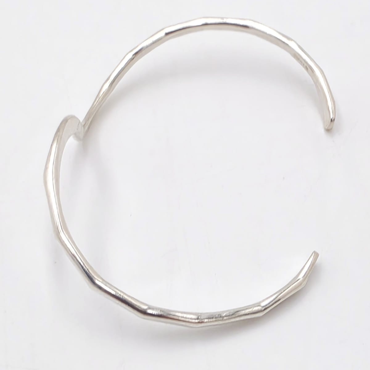 Iconic Designer Stinn Sterling Abstract Modernist Hammered Cuff Rare 1980s, alternate product view 6