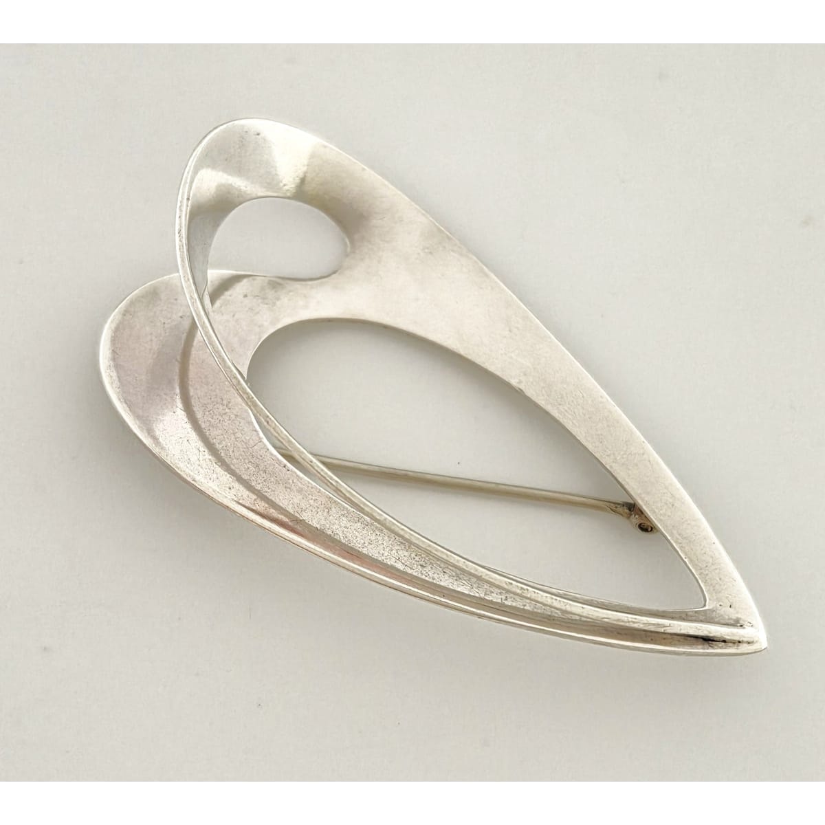Vintage Sterling Abstract Modernist Sculptural Openwork 3D Statement Brooch, alternate product view 3
