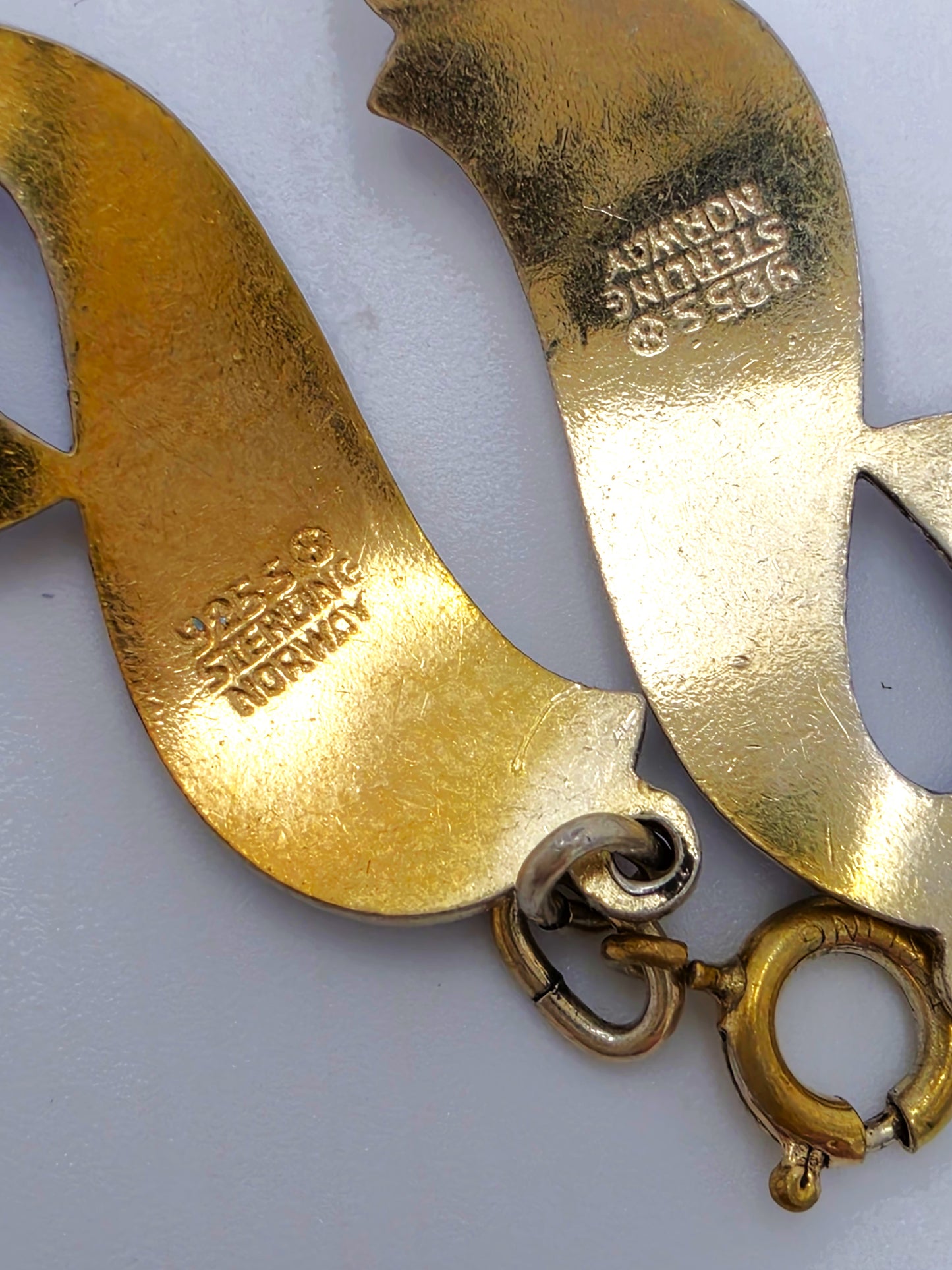 Ivar Holth Norge Sterling Emalje Retro Modernist SJELDENT XL Halskjede 1950-tallet