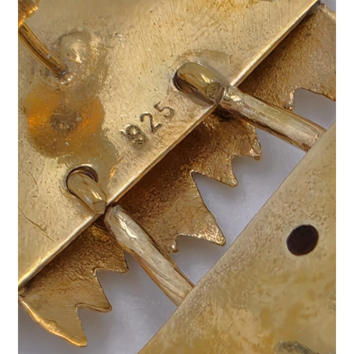 Modernist Deco Revival Amethyst Pearl Gilt Sterling Dangle Earrings C. 1980&