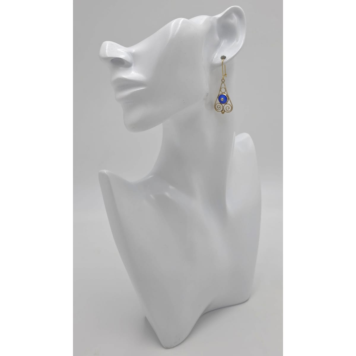 Rare Aksel Holmsen Norway Sterling Guilloche Enamel Earrings Circa 1920/30s, alternate product view 2