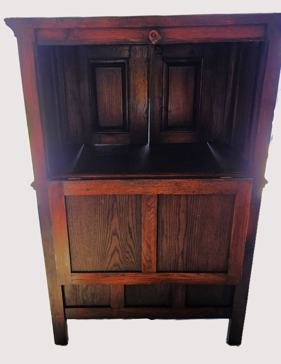 19th Century Flemish Oak & Iron Neo-Renaissance/Gothic Revival Vestry Cabinet