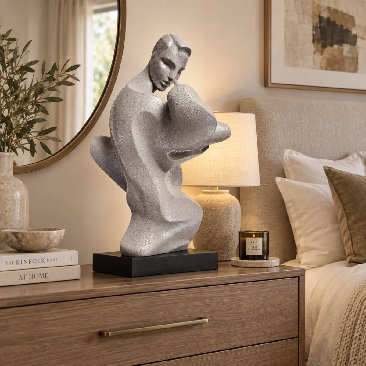 Austin Productions Sculpture Alexsander Danel For Austin Lovers Deco Modernist Huge Ceramic Sculpture 1990