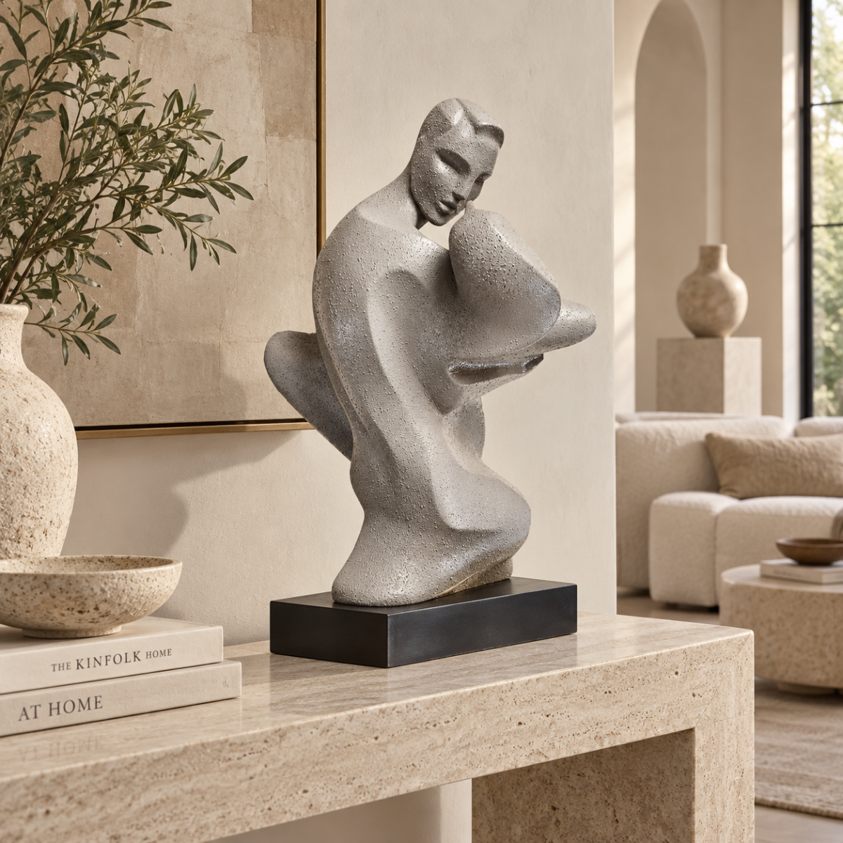 Austin Productions Sculpture Alexsander Danel For Austin Lovers Deco Modernist Huge Ceramic Sculpture 1990