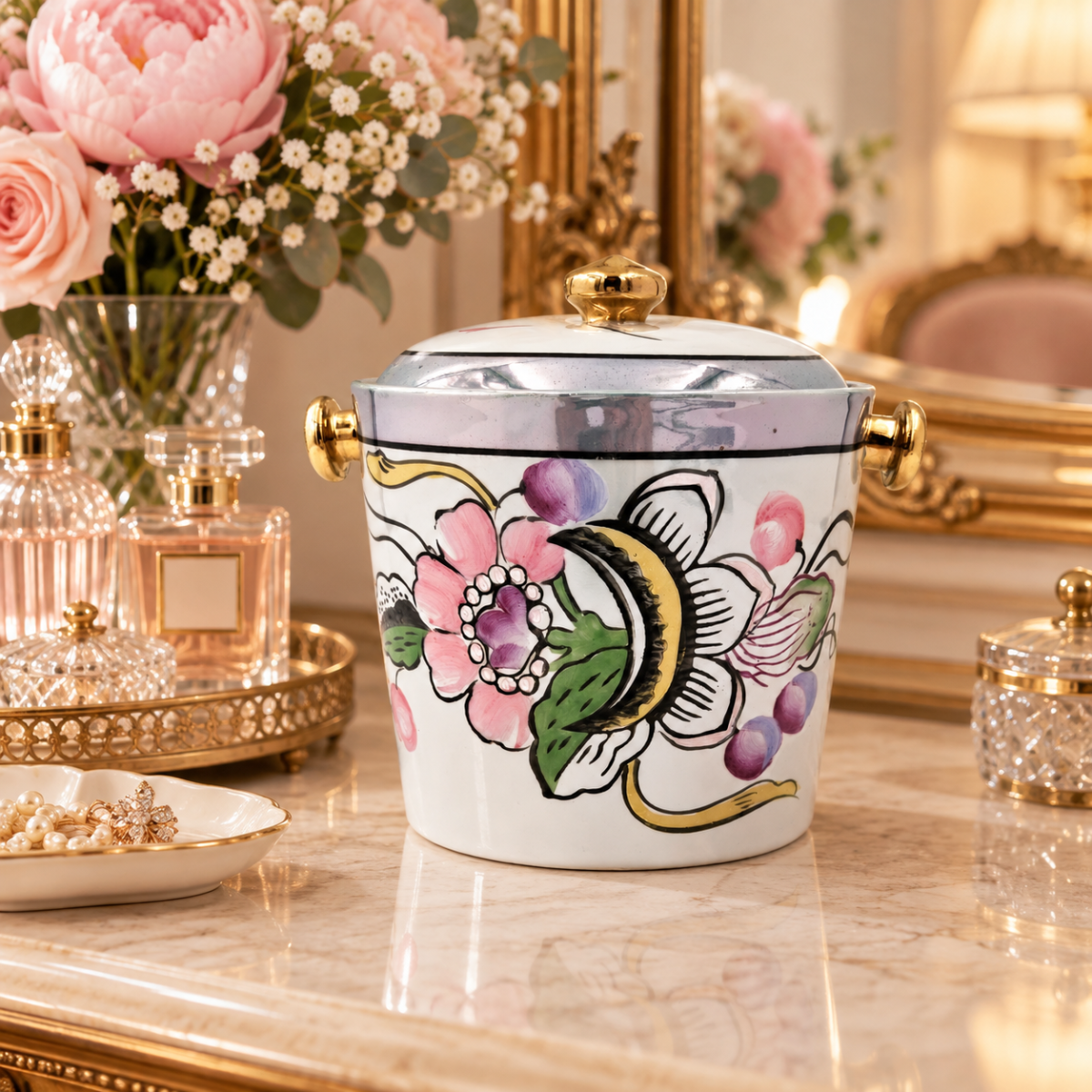 Japan Barware Vintage Japanese Porcelain Ice Bucket