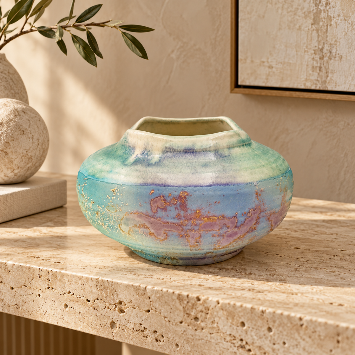 Evans Vase Superb Tony Evans Abstract Modernist Raku Ceramic Vase