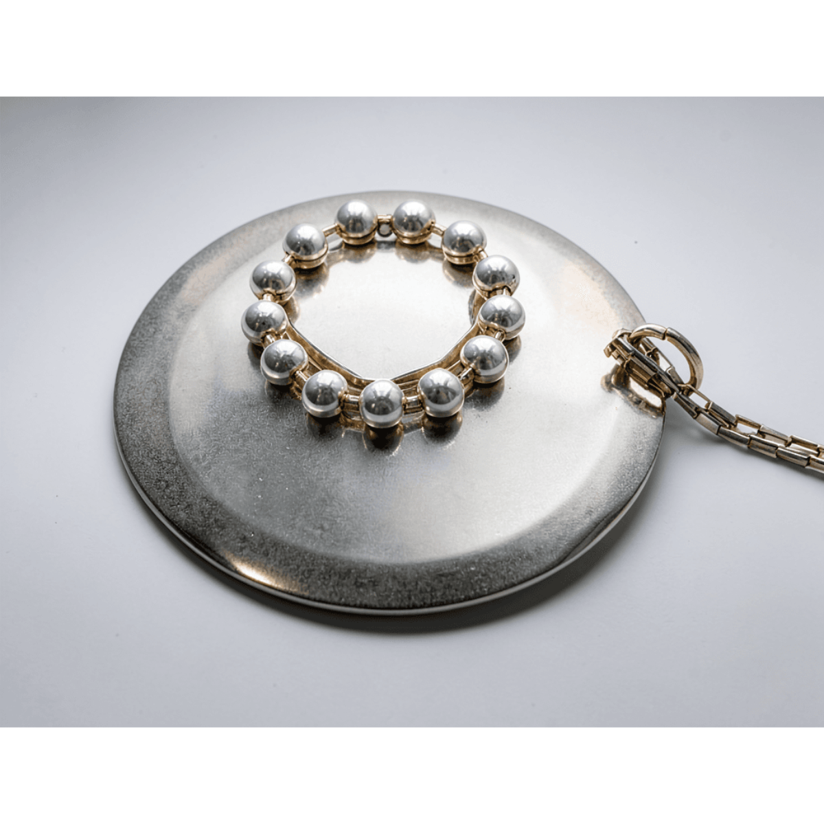 Rare Owe Johansson Sweden Finland Sterling XL Statement Necklace 1960/70s, alternate product view 3