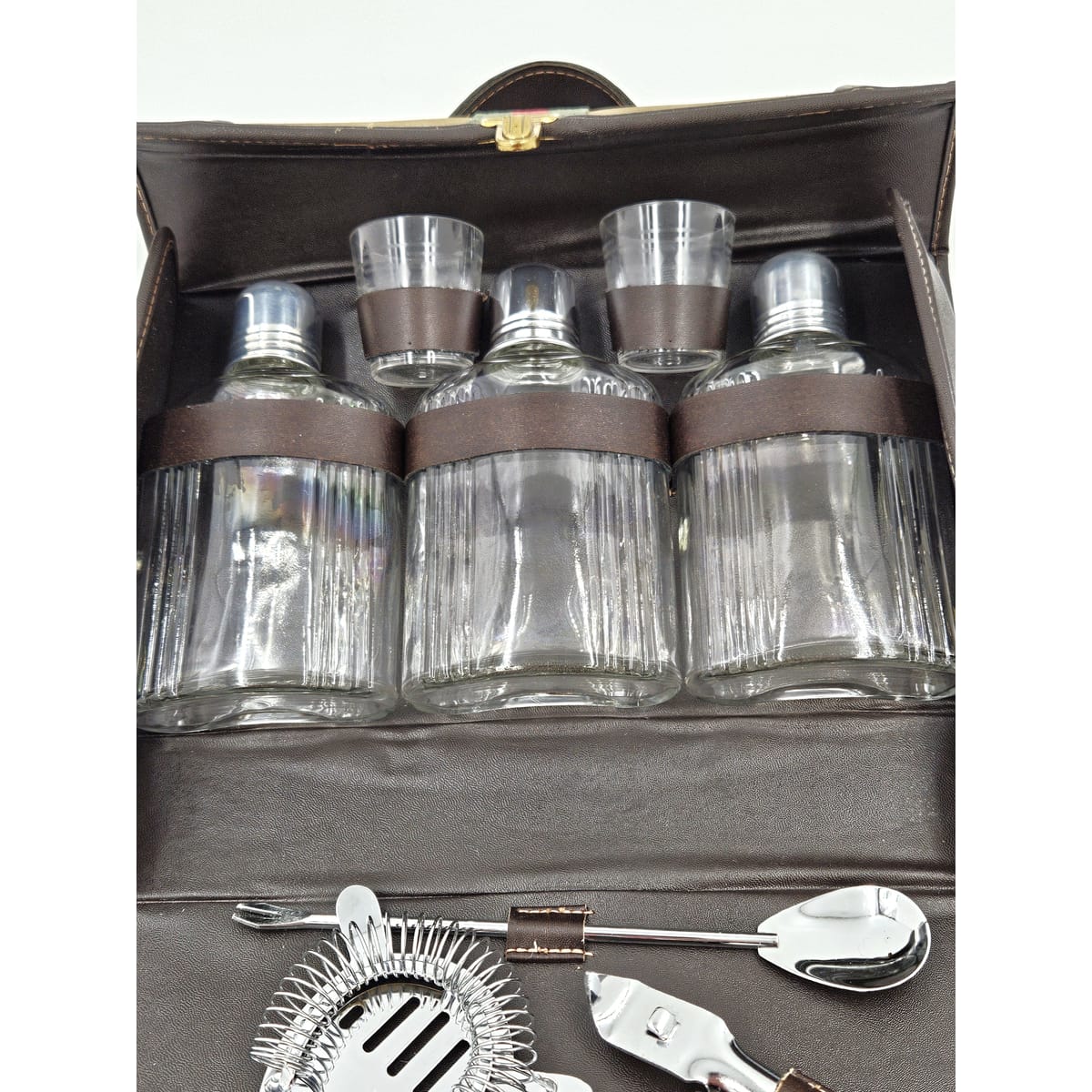 Vintage 1970s Portable Travel Cocktail Bar Set