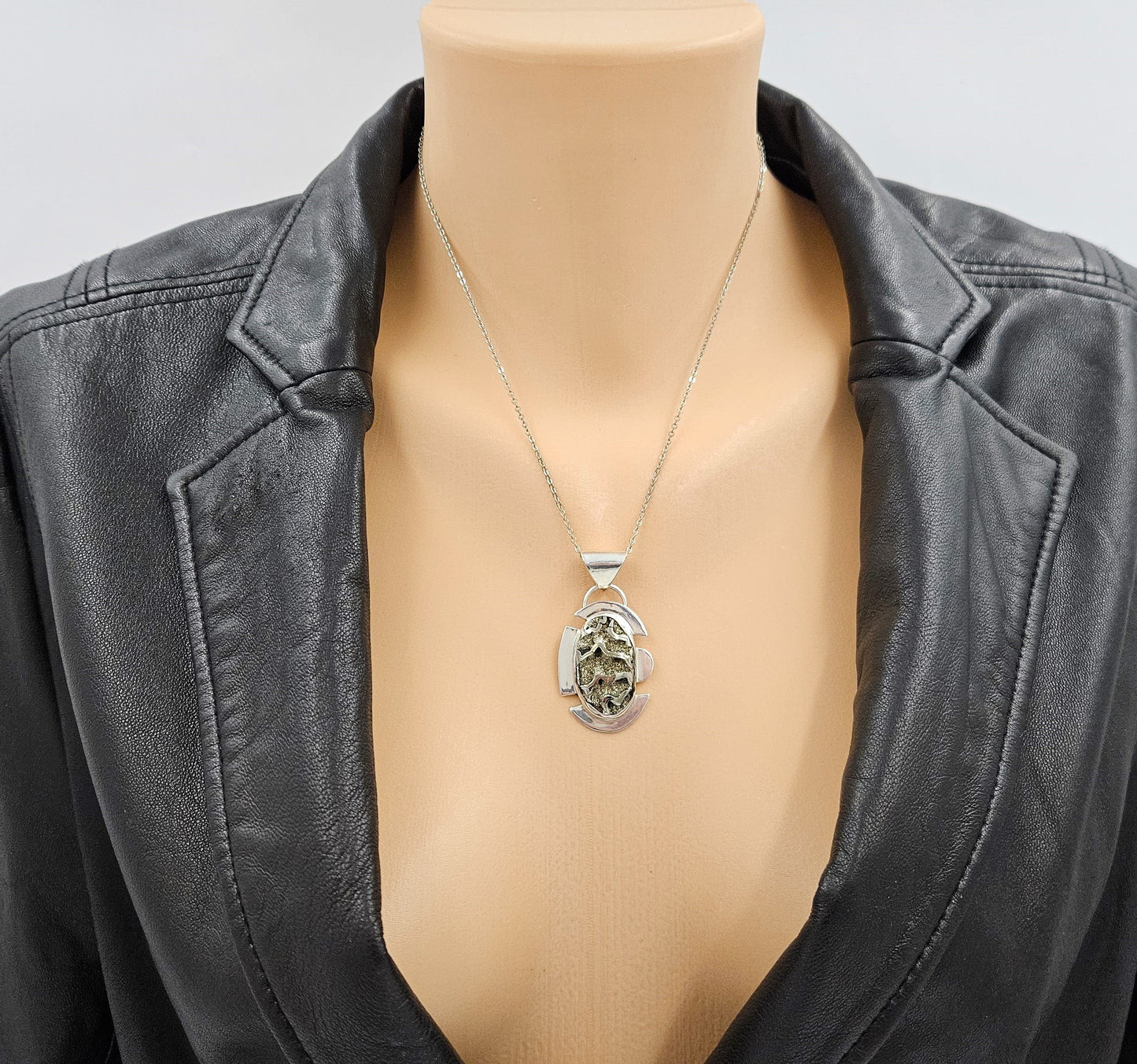 Adam Neeley Jewelry Adam Neeley Sterling Silver Abstract Modernist Pendant Necklace Circa 2000s