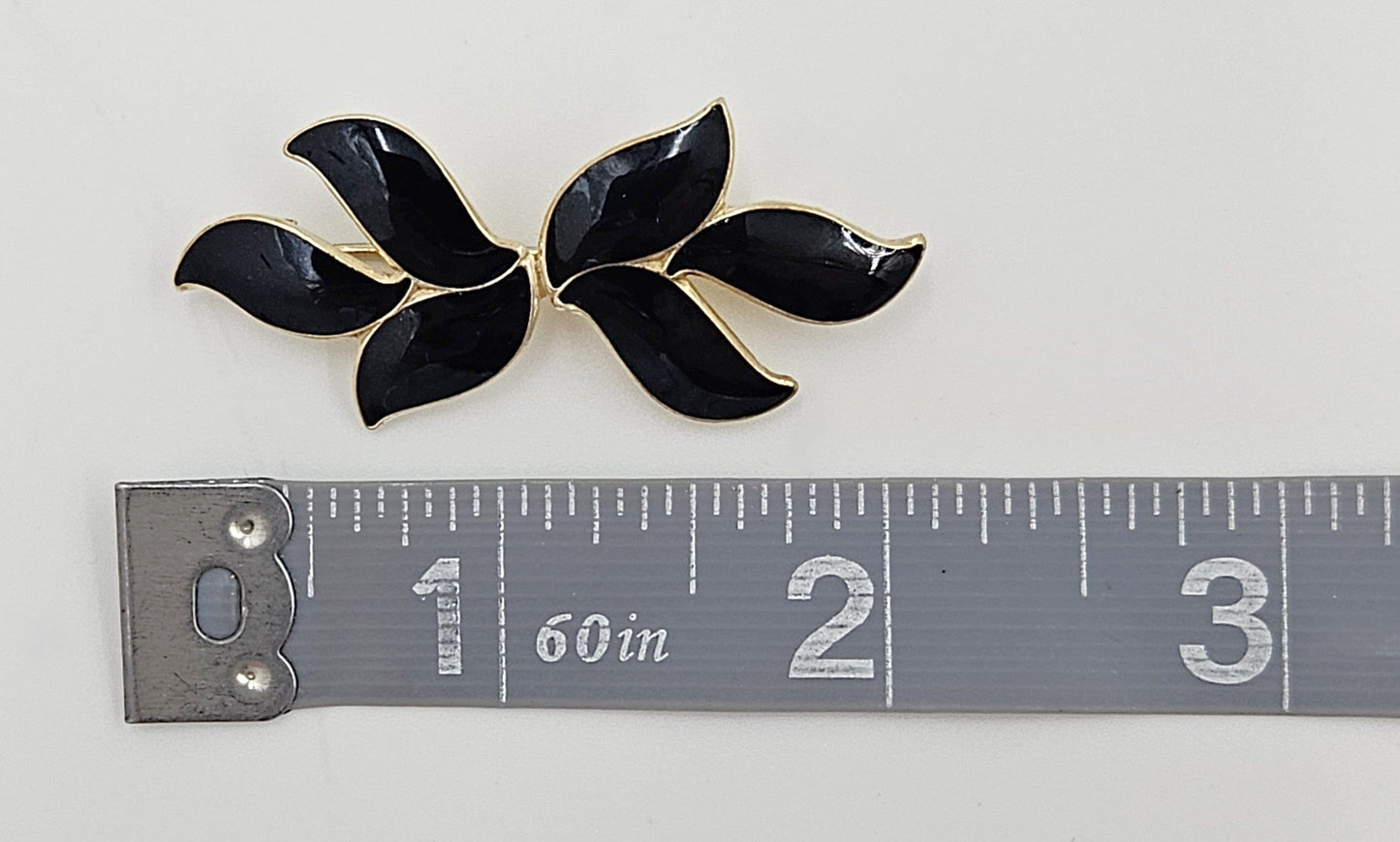 Aksel Holmsen Jewelry Aksel Holmsen Norway Modernist Sterling + Black Enamel Brooch Circa 1950's