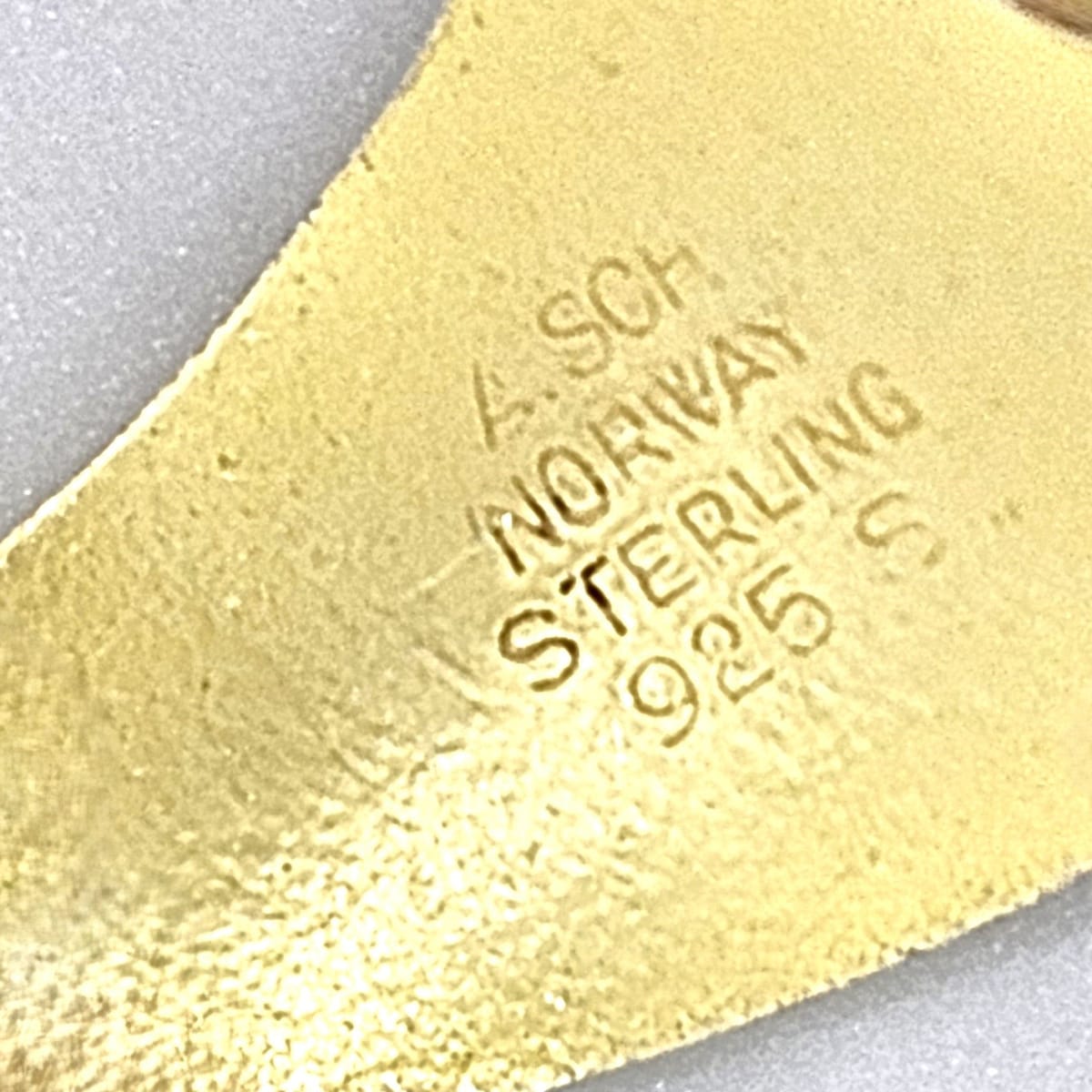 Albert Scharning Jewelry Albert Scharning Norway Sterling & Enamel Large Modernist Brooch 1930-40s