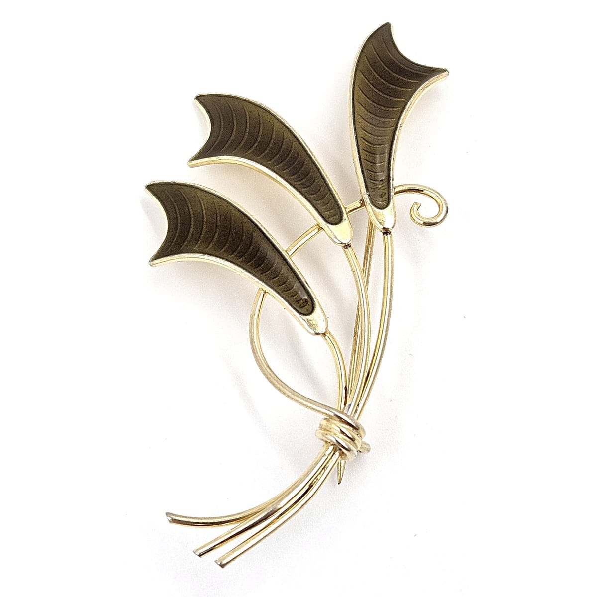 Albert Scharning Jewelry Albert Scharning Norway Sterling & Enamel Large Modernist Brooch 1930-40s