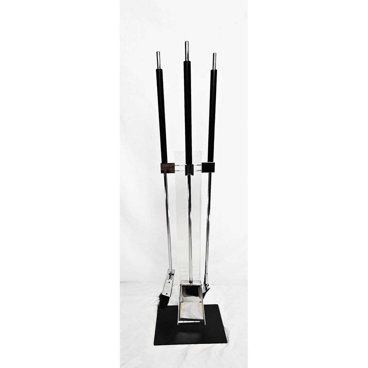 Albrizzi Fireplace Tools MCM Albrizzi Italy Lucite Chrome Fireplace Tools