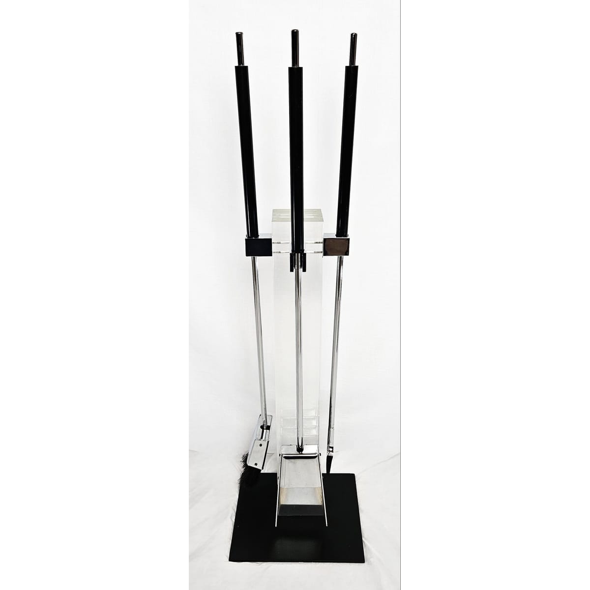 Albrizzi Fireplace Tools MCM Albrizzi Italy Lucite Chrome Fireplace Tools