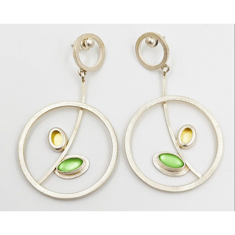 Amy Faust Jewelry Artisan Amy Faust Sterling Modernist XL Drop Dangle Earrings