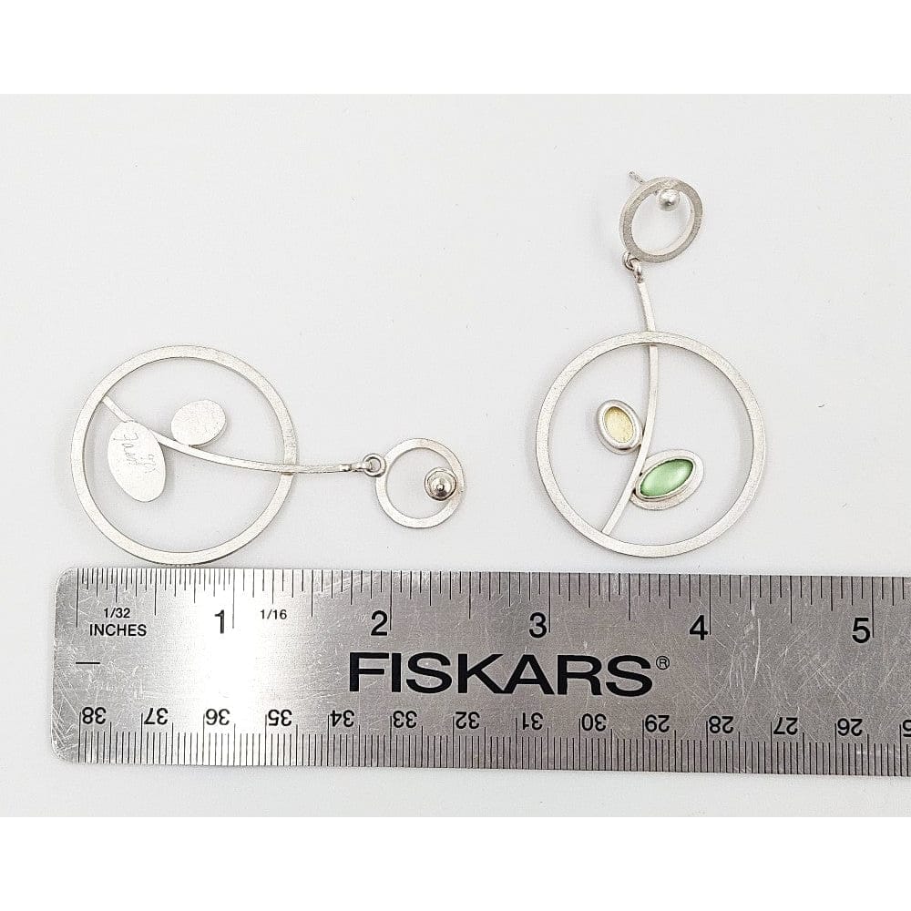 Amy Faust Jewelry Artisan Amy Faust Sterling Modernist XL Drop Dangle Earrings