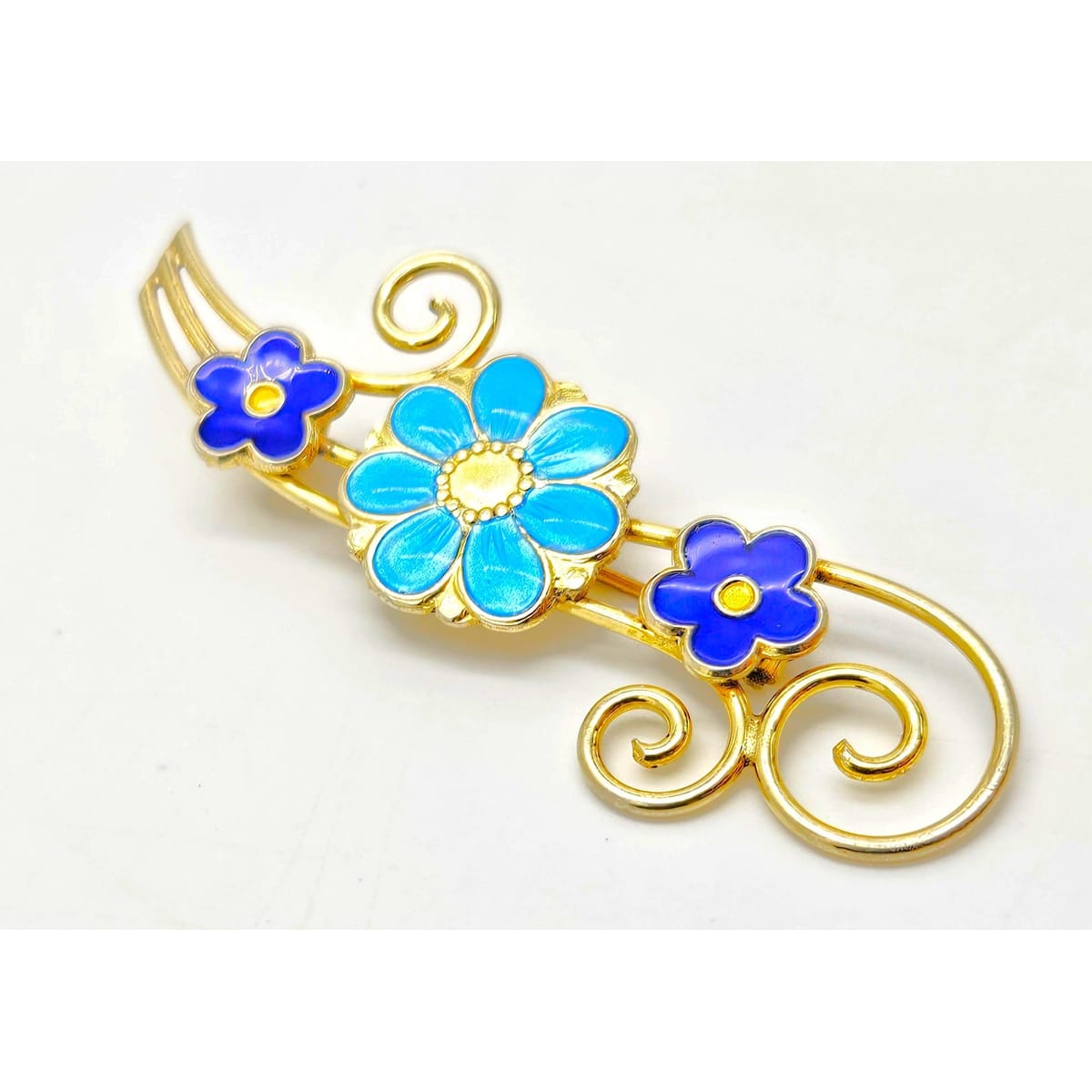 Andresen & Scheinpflug Jewelry Rare Andresen Scheinpflug Norway Sterling Enamel Multi Flower Brooch C 1930s