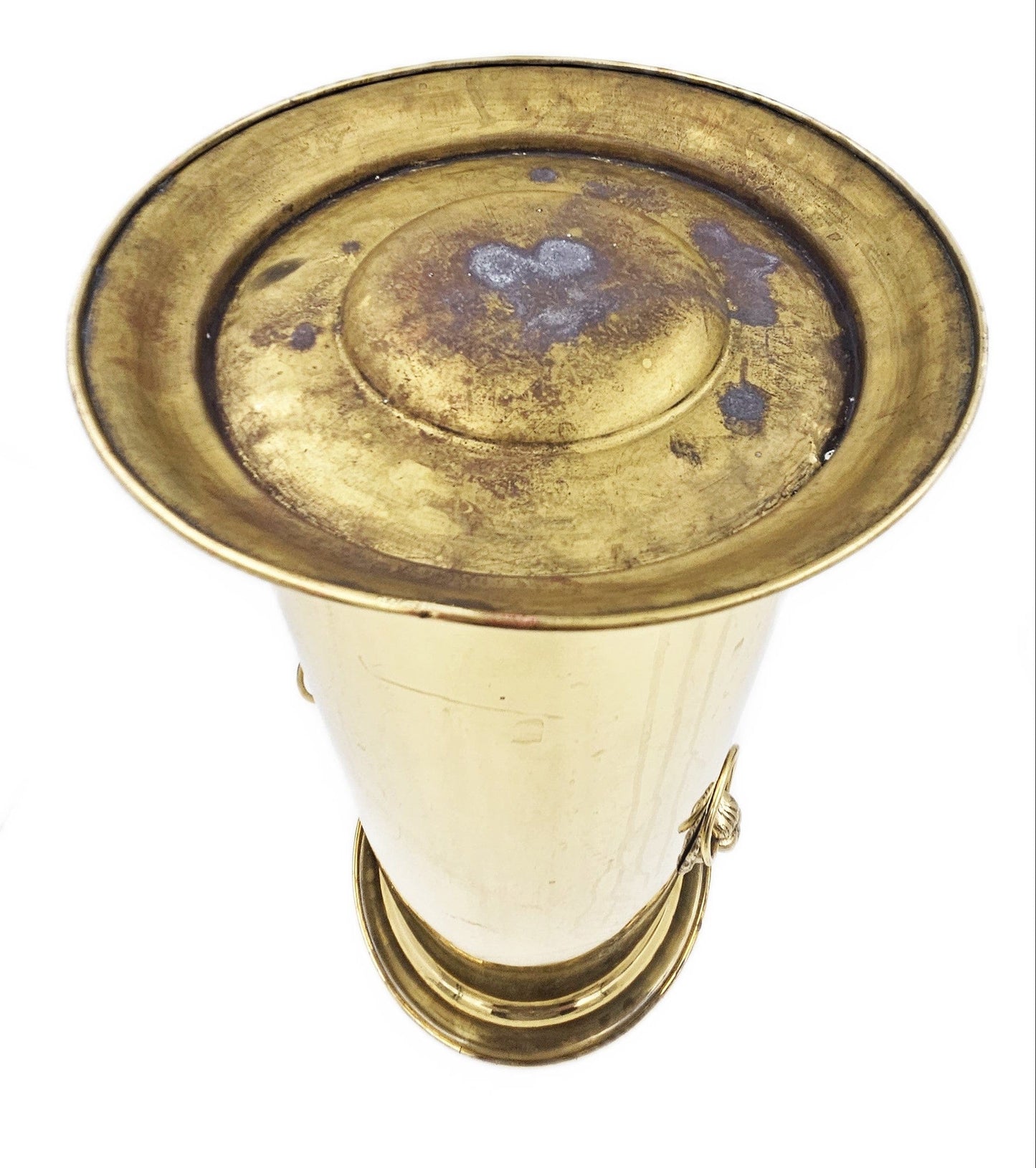 Antique Brass Umbrella Stand Home Decor Vintage Brass Lion Head Handles Tall Umbrella Stand or Planter Pot