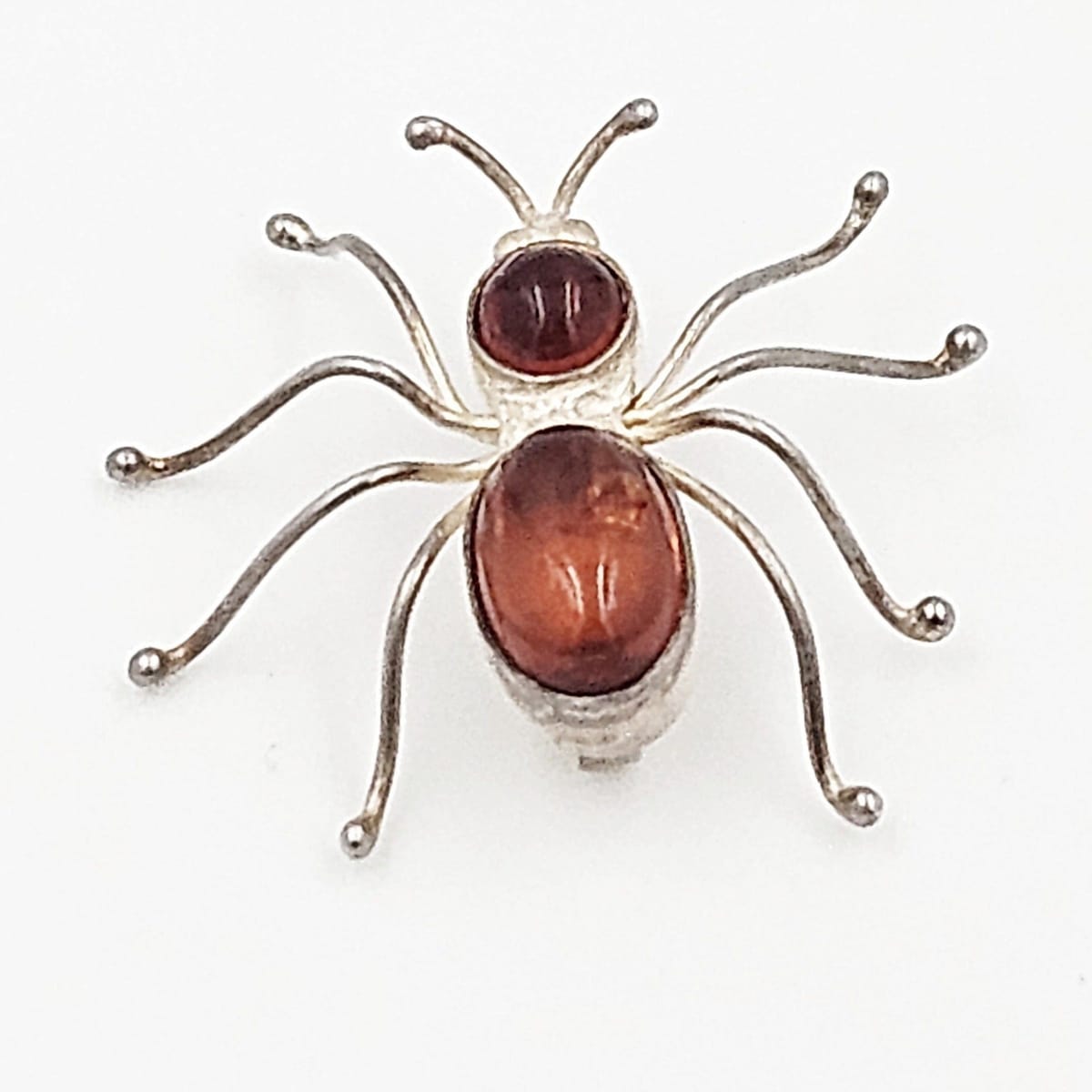 Artisan Brooch Jewelry Artisan Sterling Silver & Amber Spider Brooch