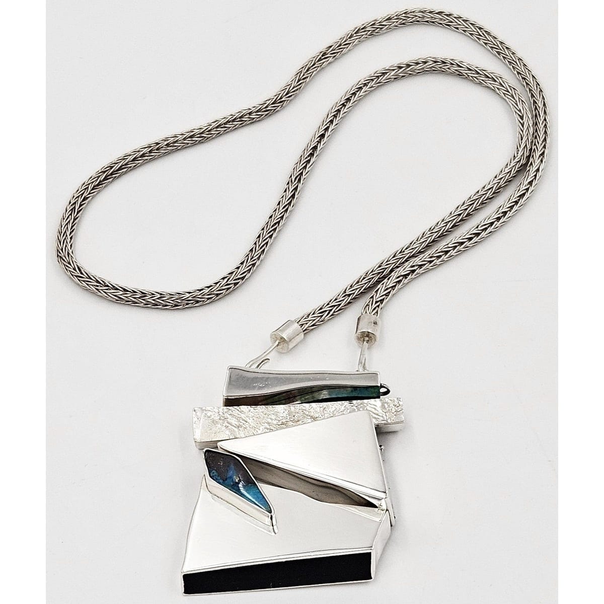 Artisan Sterling Necklace Jewelry Artisan Signed Sterling Silver & Turquoise Huge Statement Necklace