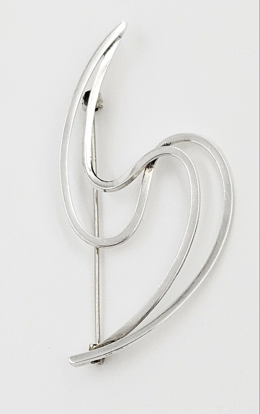 Bill Tendler Jewelry Rare US Designer Bill Tendler Sterling Silver Modernist 3D Brooch Circa 1950s