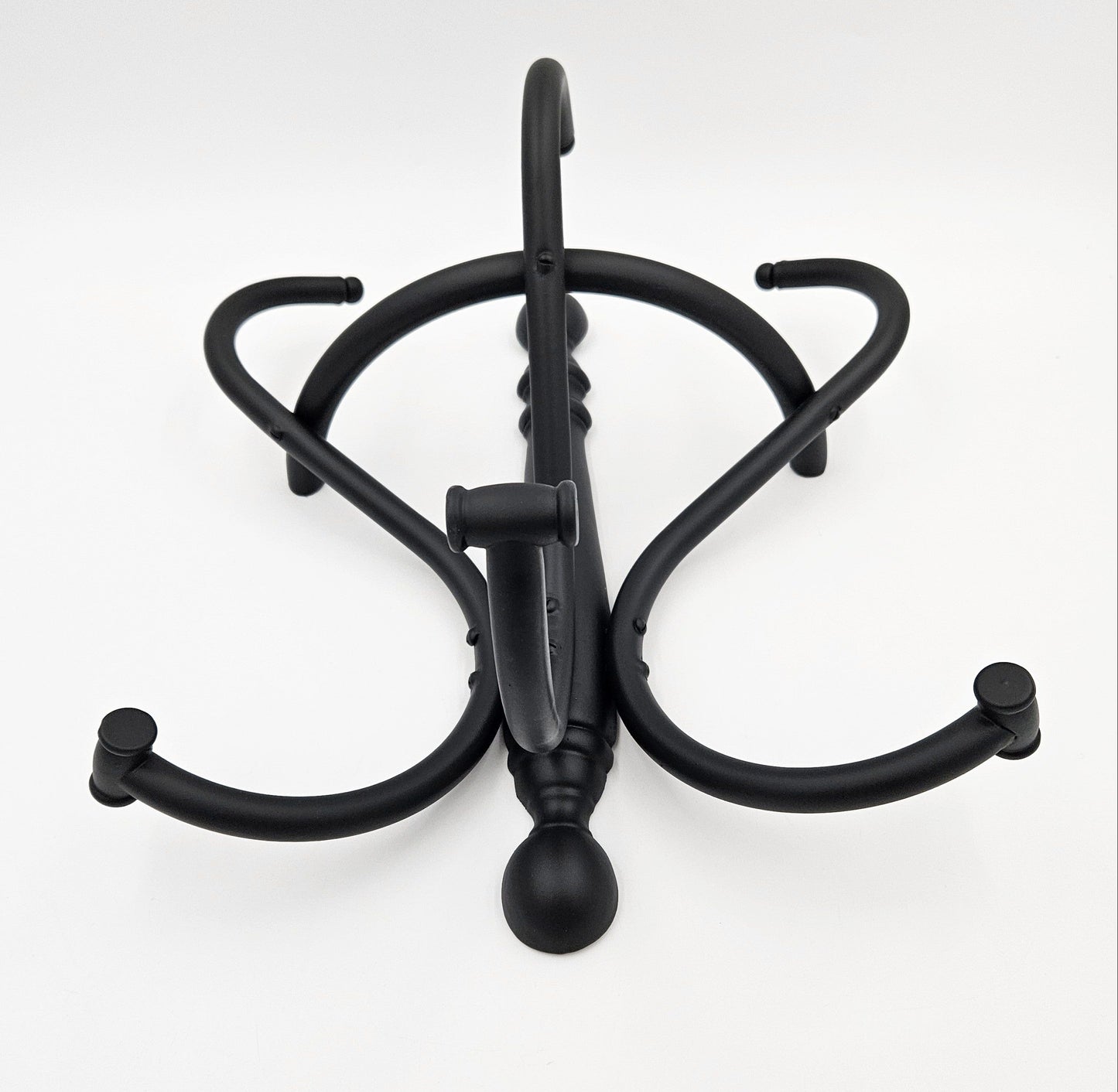 Brass Coat Rack Coat Rack Restored Vintage Retro Chic Wall Hanging Matte Black Brass Coat & Hat Rack