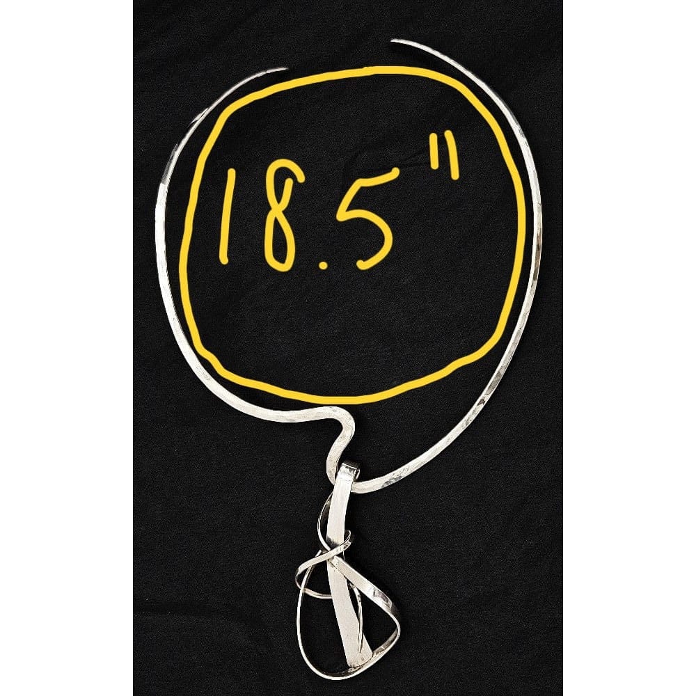 Brian Francisco Navajo Jewelry Brian Francisco Navajo Sterling Silver Unisex Modernist XL Neck Ring Pendant