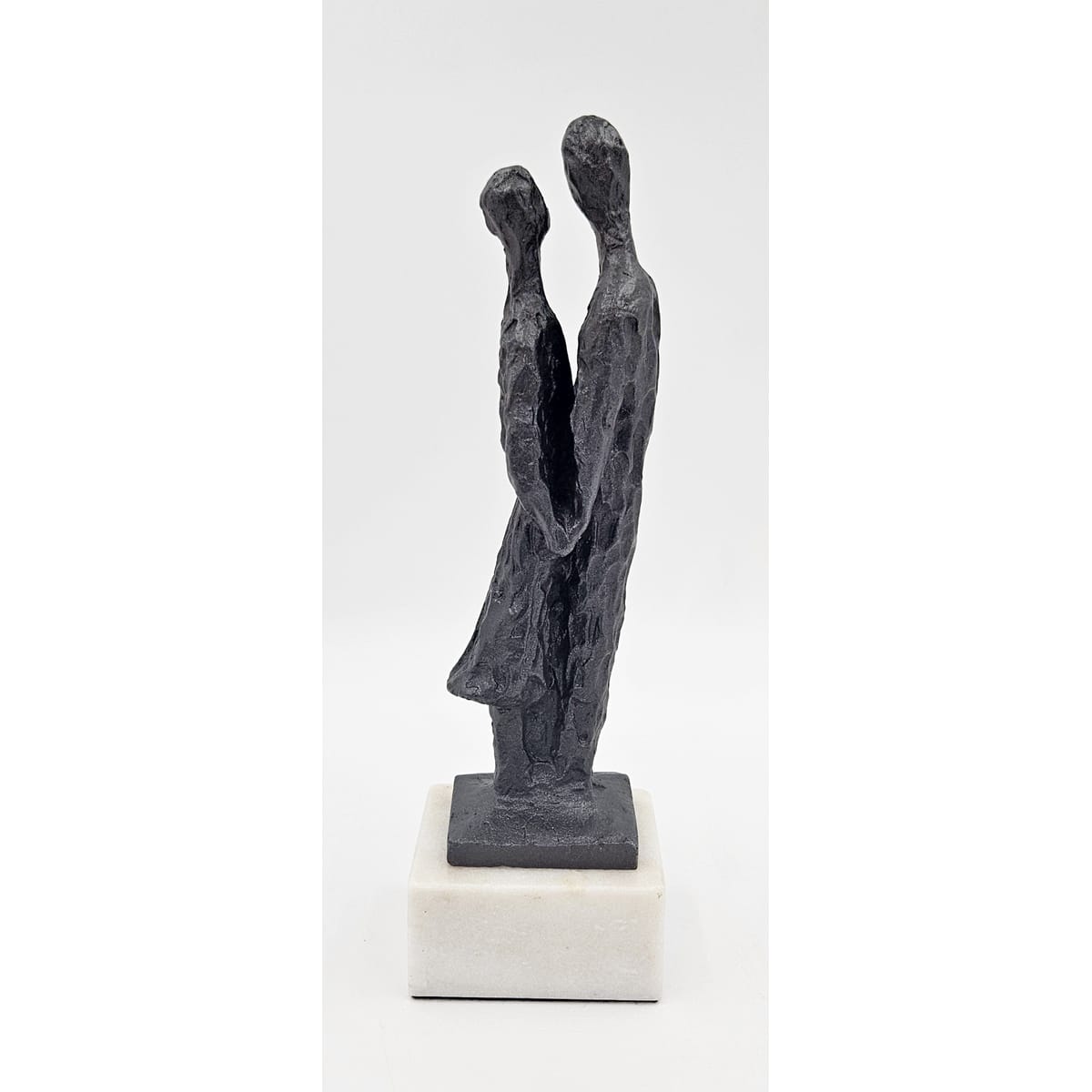 Bronze Couple Statue Sculpture Vintage Bronze Brutalist Abstract Modernist Couple Sculpture Marble Base - Signed