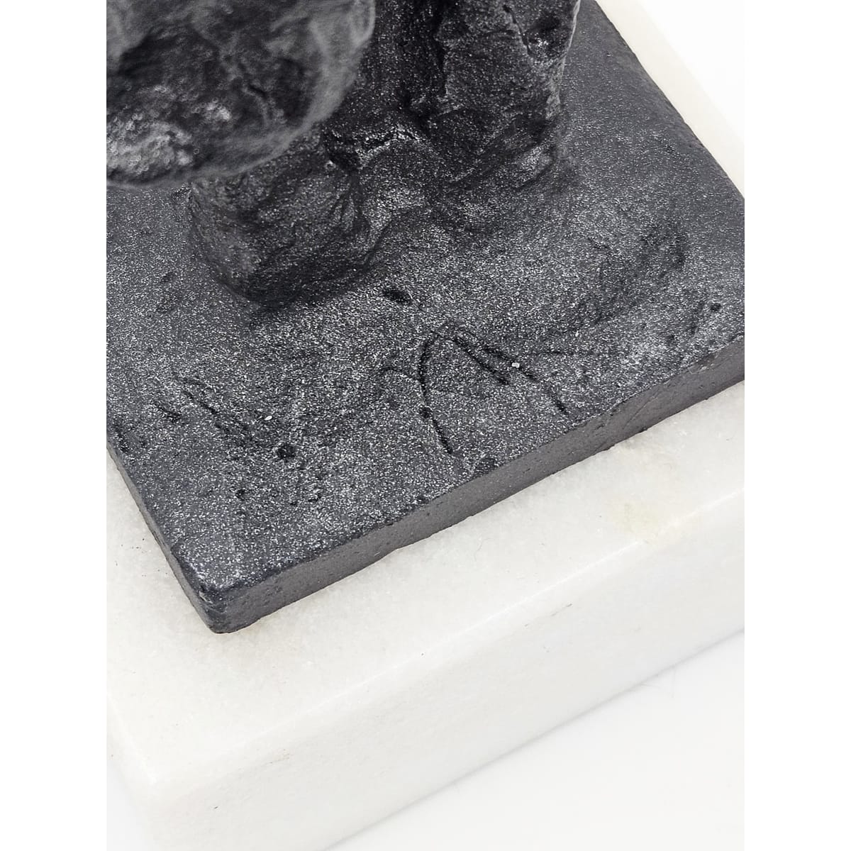 Bronze Couple Statue Sculpture Vintage Bronze Brutalist Abstract Modernist Couple Sculpture Marble Base - Signed