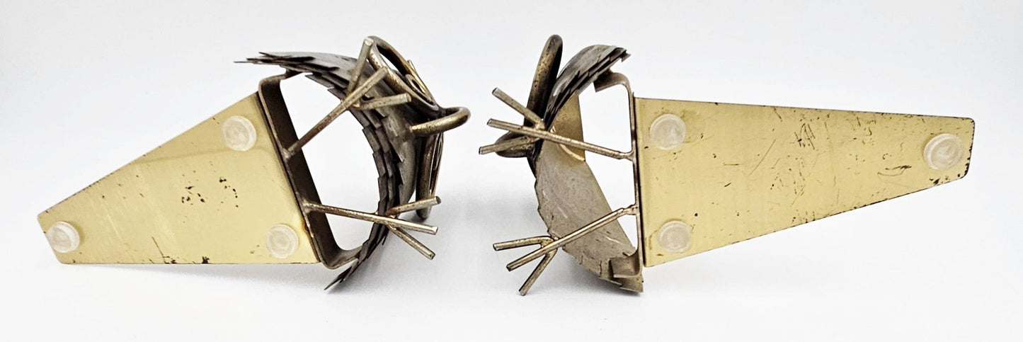 C Jere Bookends Designer Curtis Jere Brass Copper 3-D Owl Bookends Signed Dated 1977 RARE