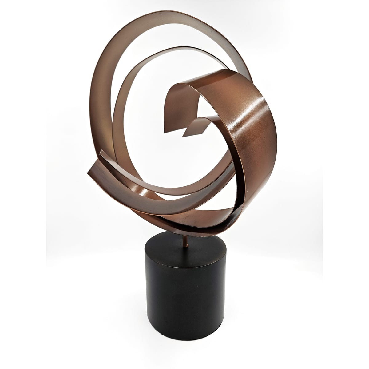 C Jere Sculpture Superb Curtis Jere Rare Kinetic Enameled Steel Fluid Spiral Sculpture Circa 2003