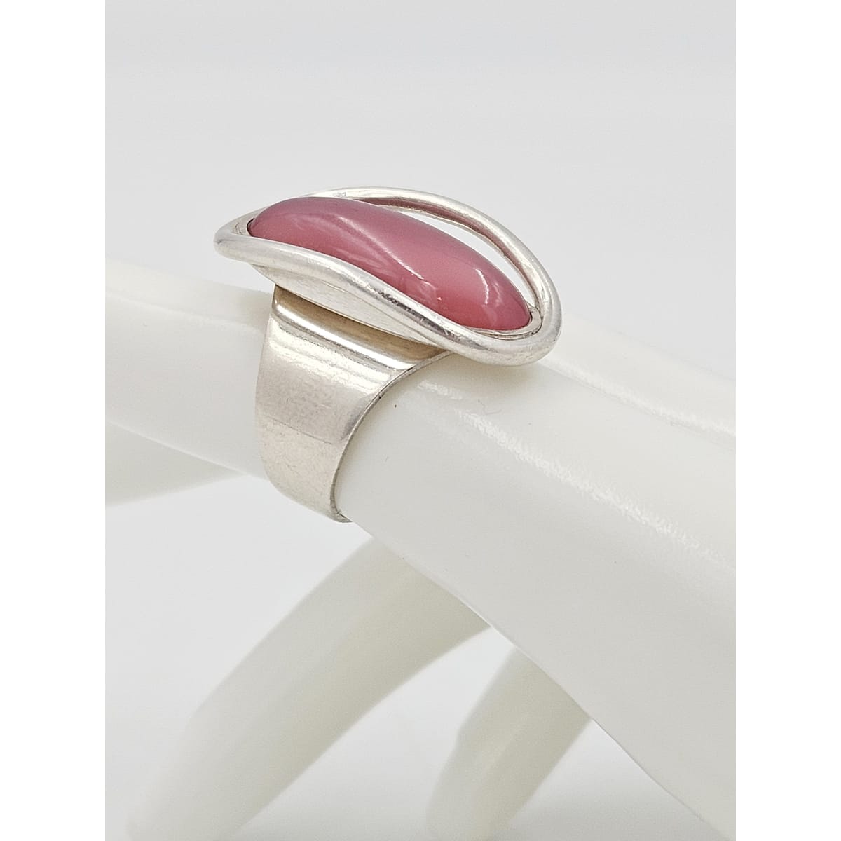 Carl Ove Frydensberg Jewelry Danish Designer COF Carl Ove Frydensberg Sterling Pink Quartz Cocktail Ring 1960&