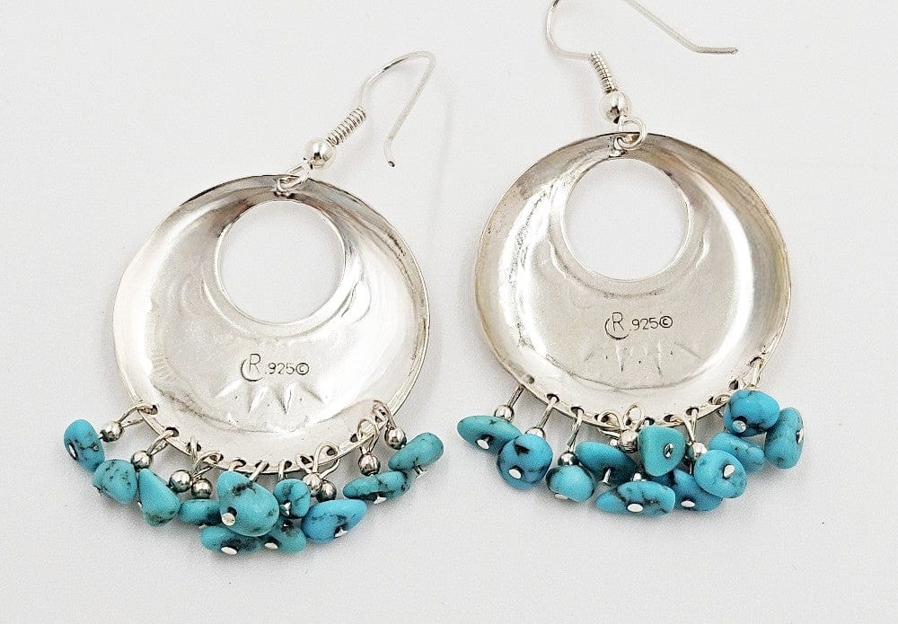 Carolyn Pollack Relios Jewelry Relios Carolyn Pollack Sterling Silver & Turquoise Drop Dangle Earrings 1980s
