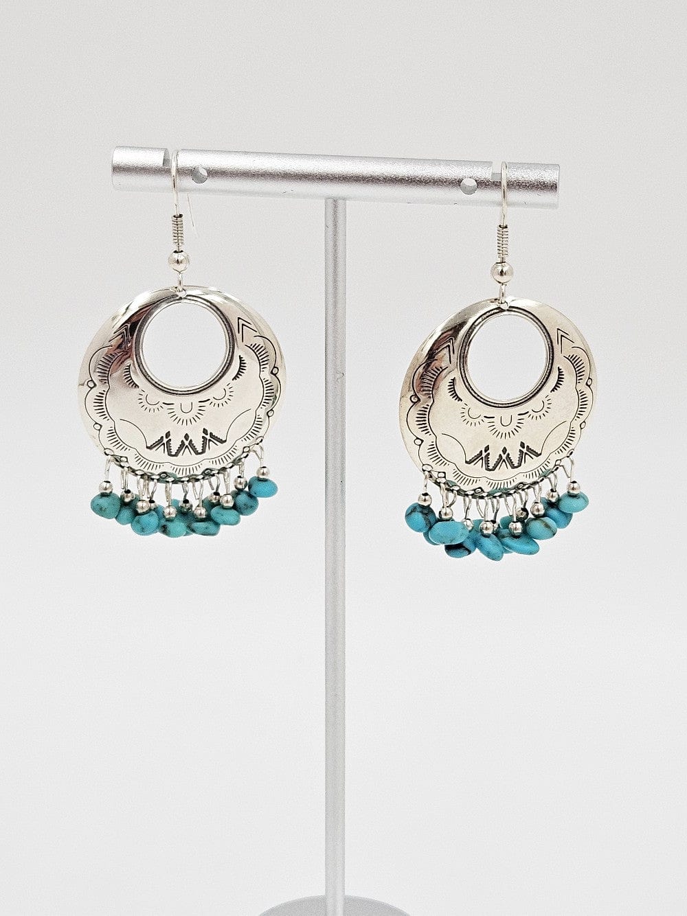 Carolyn Pollack Relios Jewelry Relios Carolyn Pollack Sterling Silver & Turquoise Drop Dangle Earrings 1980s
