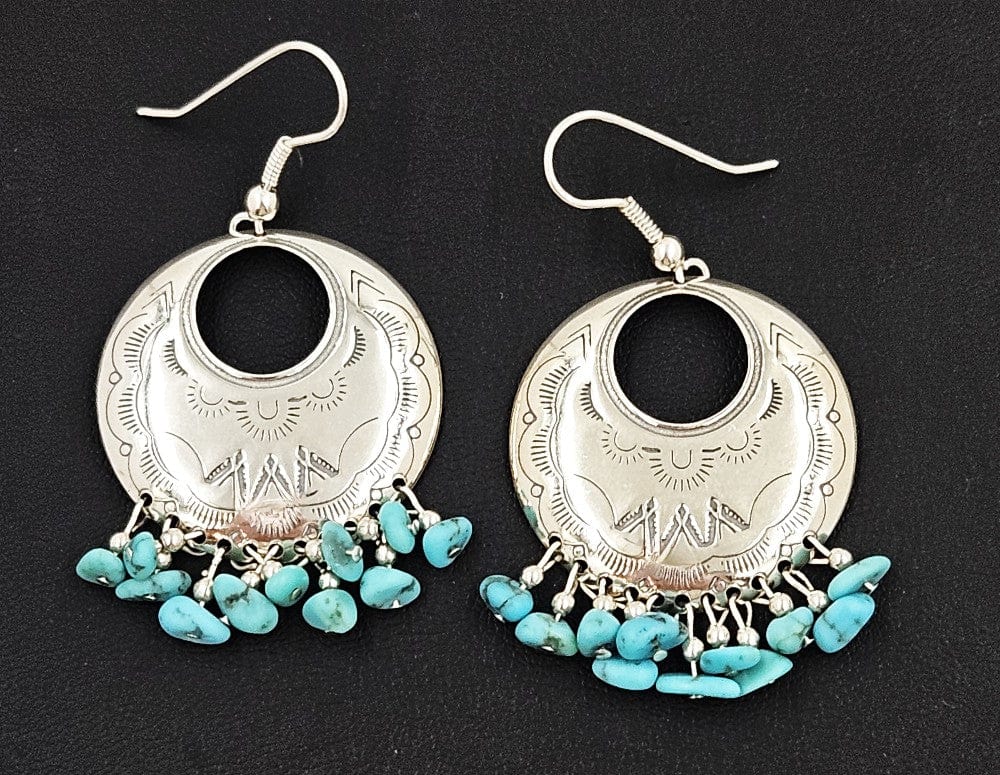 Carolyn Pollack Relios Jewelry Relios Carolyn Pollack Sterling Silver & Turquoise Drop Dangle Earrings 1980s
