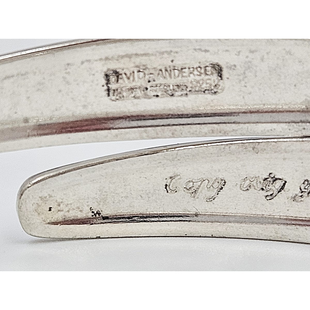 David Andersen Jewelry David Andersen Norway Sterling Viking Saga Series Bi-Pass Bangle Circa 1960&
