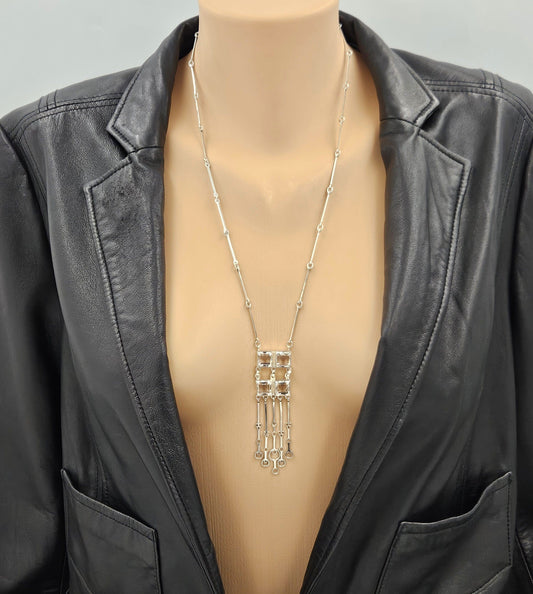 David Andersen Jewelry David Andersen Sterling Clear Quartz Necklace Earrings Set