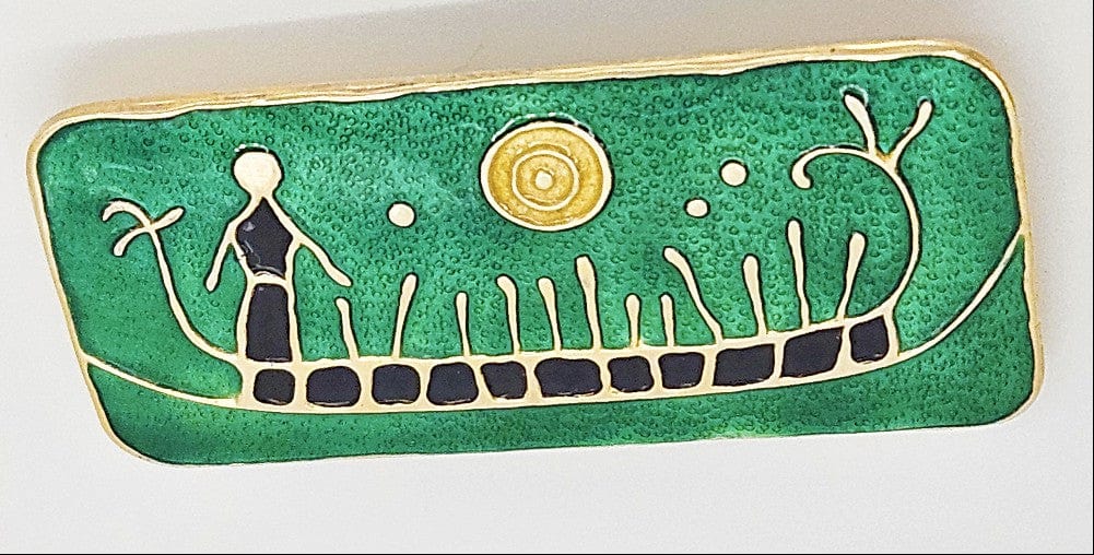 David Andersen Jewelry David Andersen Sterling Enamel Viking Hieroglyphics Brooch