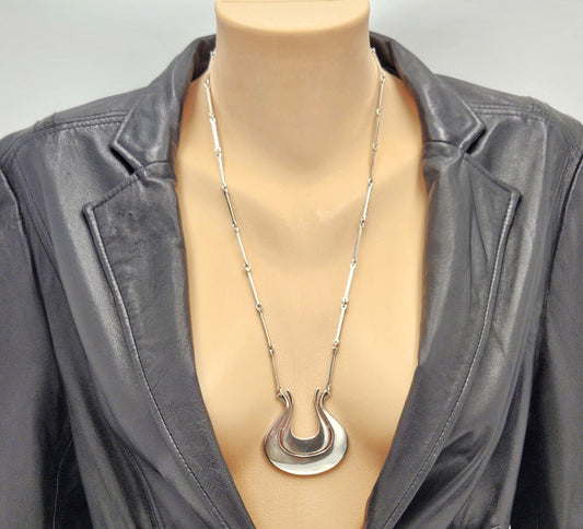 David Andersen Jewelry Norwegian David Andersen Sterling Modernist Large Long Viking Pendant 1950/60s