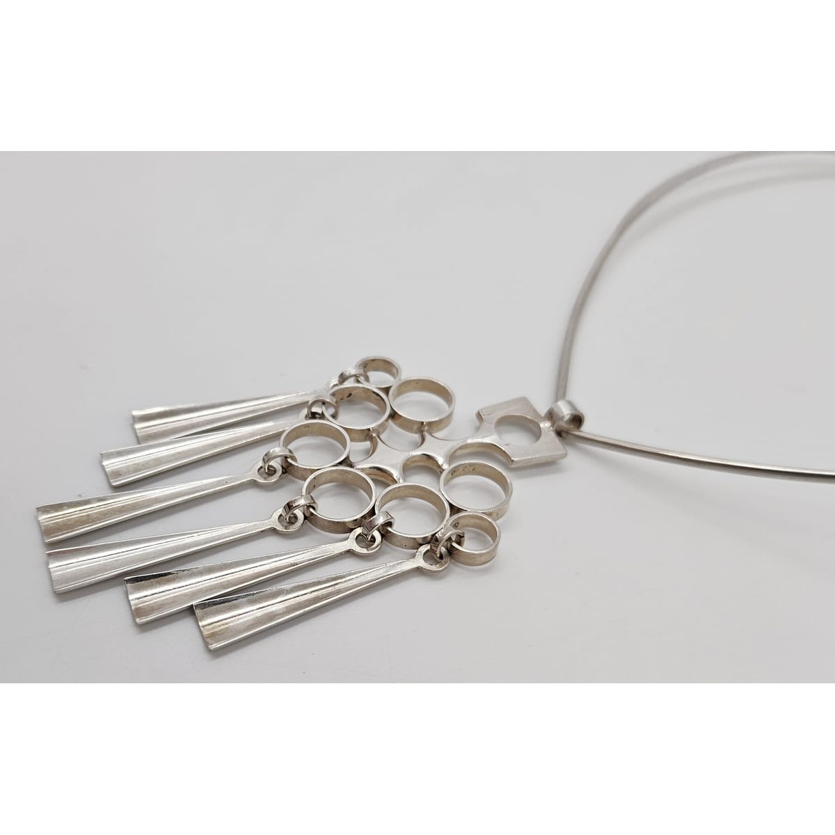 David Andersen Jewelry Rare David Andersen Norway Sterling Modernist XL Articulating Necklace 1960s