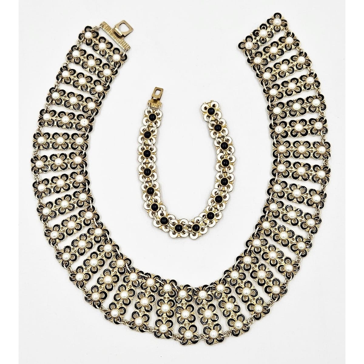 David Andersen Jewelry Willy Winnaess David Andersen Sterling Enamel Bracelet Necklace Set 1950s