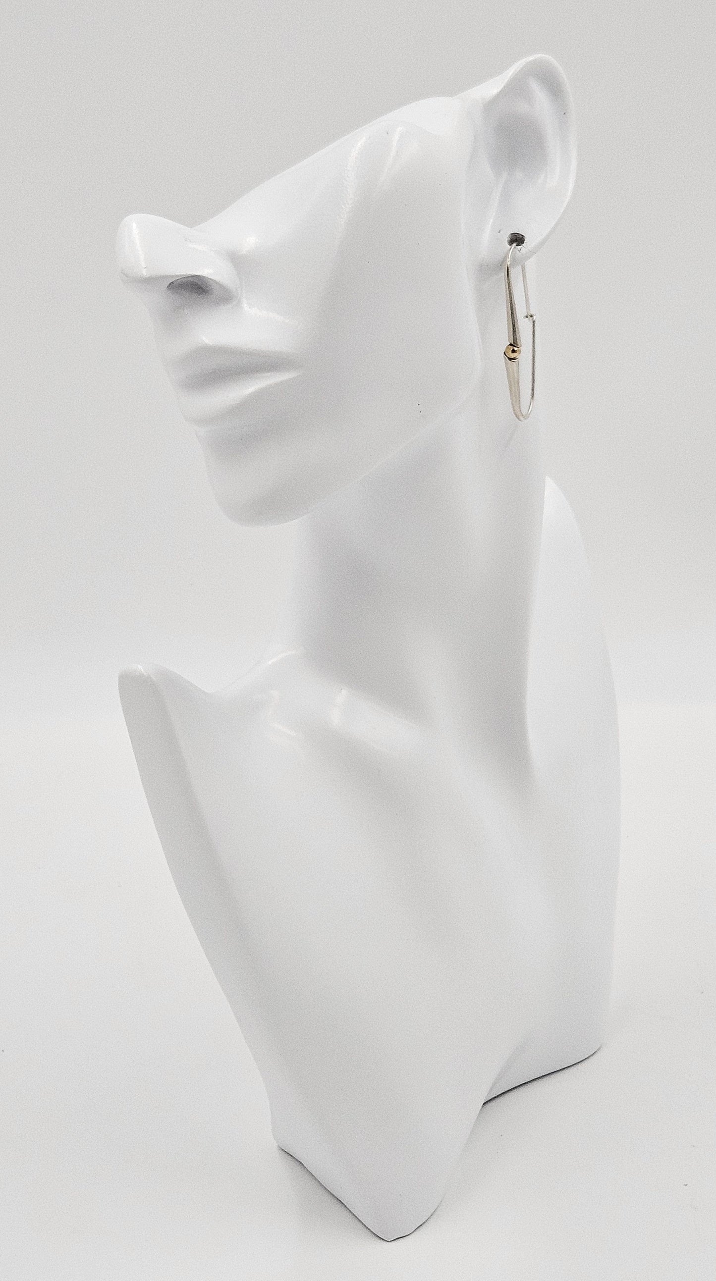 Ed Levin Jewelry Iconic Designer Ed Levin Modernist Sterling + 14K Gold Earrings 1980s