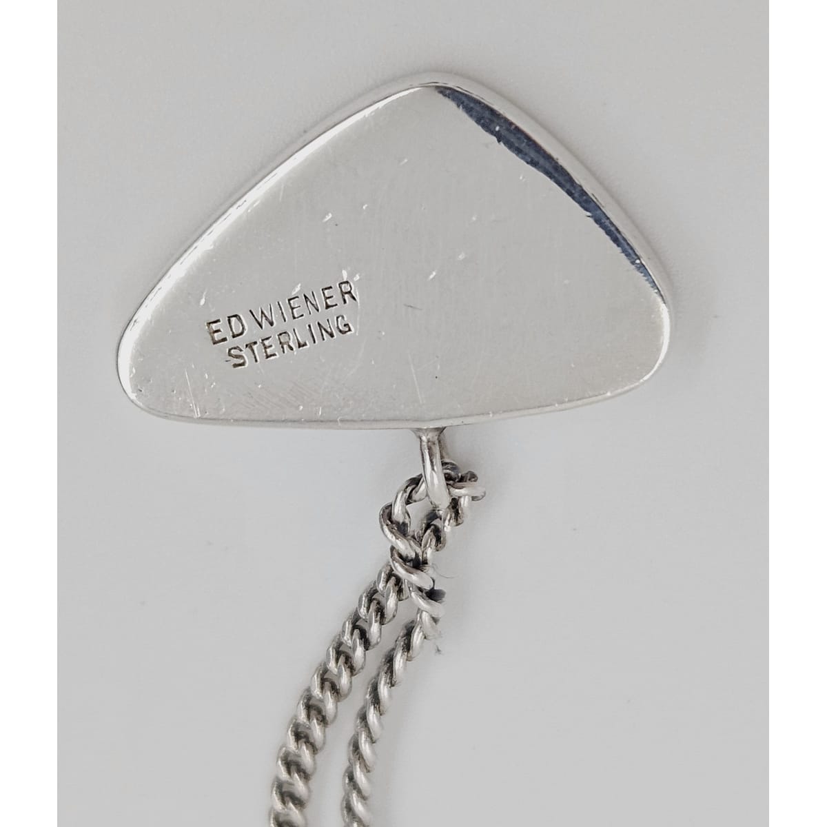 Ed Wiener Jewelry Superb Ed Wiener Sterling & Ebony Wood Modernist Pendant Necklace C. 1950s